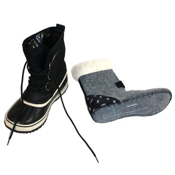 Sorel Carnival Cold Weather Black Stone Sherpa Pile Snow Cuff Boot, Size… - Picture 5 of 9